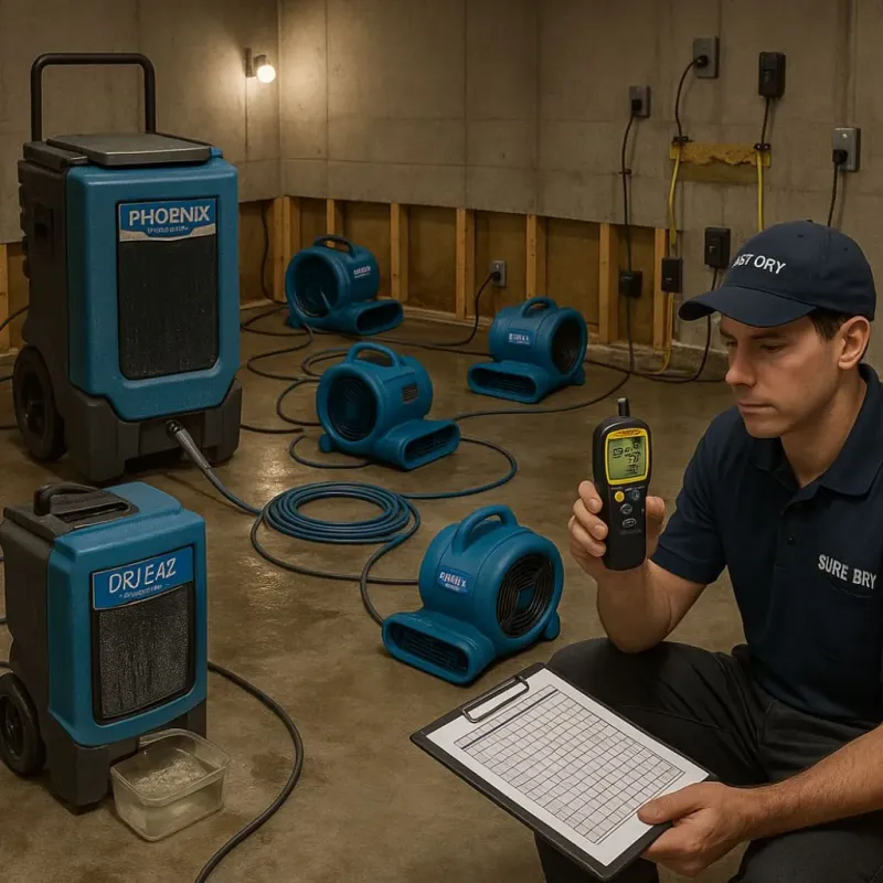Structural Drying and Dehumidification process in Elmendorf, TX